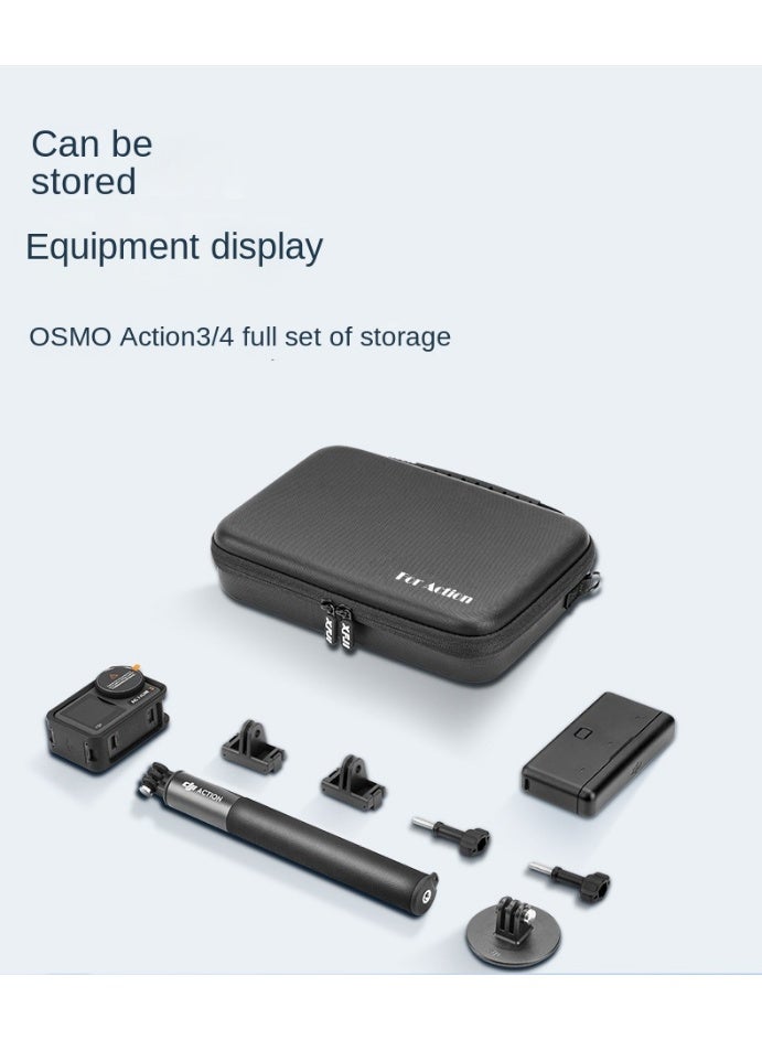 DJI Action 3/4/5 Pro Universal Storage Case, Waterproof and Shockproof Camera Accessories Box, Large Capacity, PU Leather, Lycra Lining, Portable Hand Carry & Shoulder Strap, Durable Hard Shell  - Image 4