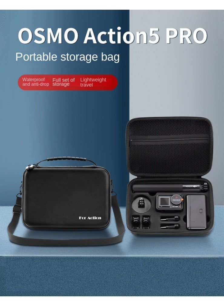 DJI Action 3/4/5 Pro Universal Storage Case, Waterproof and Shockproof Camera Accessories Box, Large Capacity, PU Leather, Lycra Lining, Portable Hand Carry & Shoulder Strap, Durable Hard Shell  - Image 1