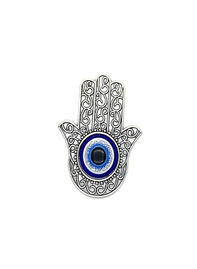 LUCKBOOSTIUM Hamsa Hand Charm Magnet - for Fridge, Office, & Kitchen - Evil Eye Protection and Good Luck Symbol - Decorations & Home Accessories - Multi-Use Metal Alloy Magnet (Silver Hamsa 1 Eye) - Image 1