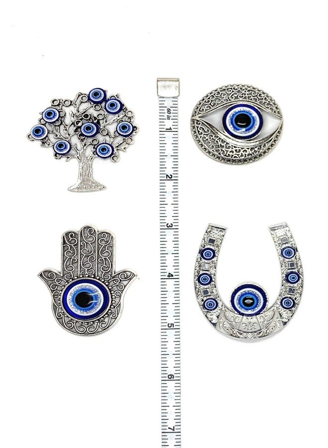 LUCKBOOSTIUM Hamsa Hand Charm Magnet - for Fridge, Office, & Kitchen - Evil Eye Protection and Good Luck Symbol - Decorations & Home Accessories - Multi-Use Metal Alloy Magnet (Silver Hamsa 1 Eye) - Image 2