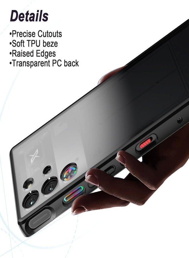 Foluu Slim Fit Case for ZTE Nubia Red Magic 10 Pro/10 Pro+/10S Pro/10S Pro+, Translucent Matte Hard PC Back & Soft TPU Bumper Protective Shockproof Case for Red Magic 10 Pro 2024 (Black) - Image 3
