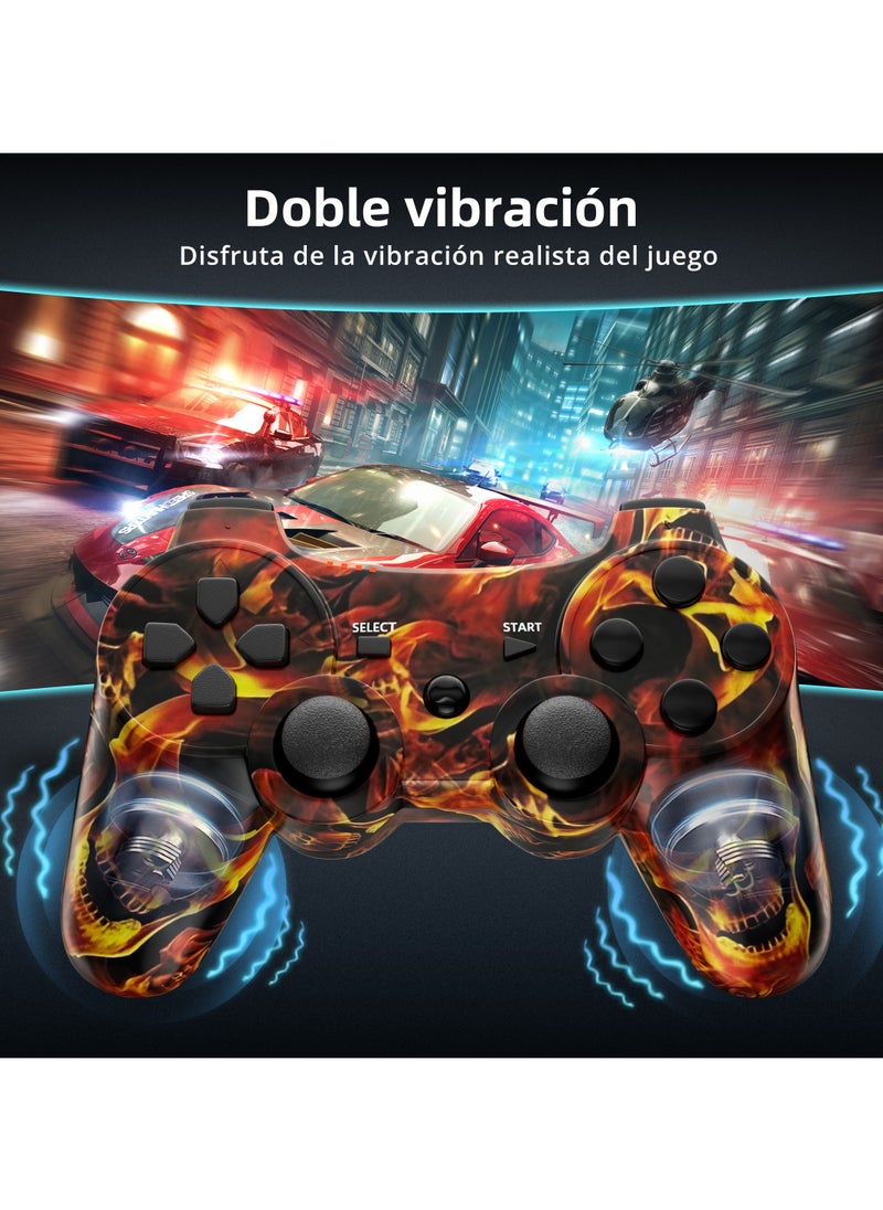 Wireless Controller for PS3 Support Double Vibration 6-Axis Motion Compatible with PS 3/Pc Black And Yellow 2 Pieces  - Image 5
