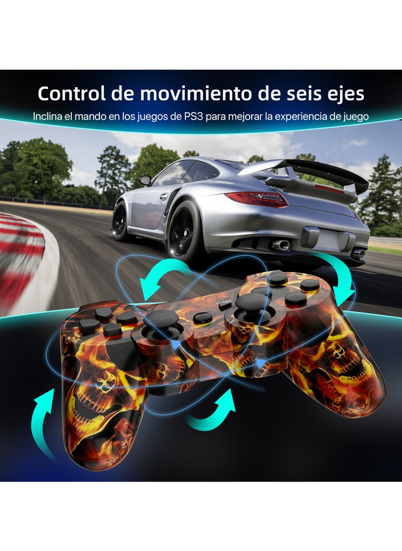 Wireless Controller for PS3 Support Double Vibration 6-Axis Motion Compatible with PS 3/Pc Black And Yellow 2 Pieces  - Image 3