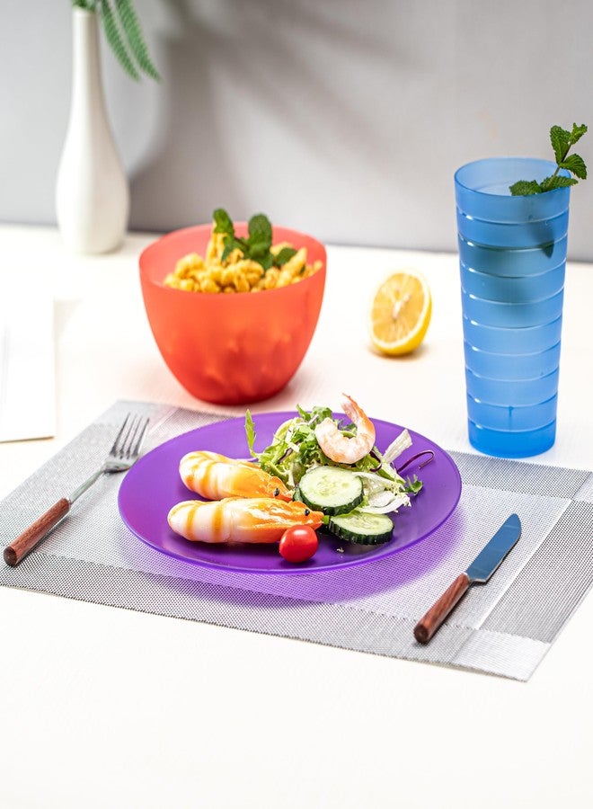 KX-WARE Everyday Plates set of 12 - Unbreakable and Reusable 10 inch Plastic Dinner Plates, Coastal Color | Dishwasher Safe, BPA Free - Image 5