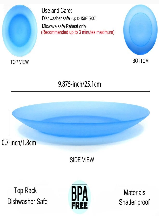 KX-WARE Everyday Plates set of 12 - Unbreakable and Reusable 10 inch Plastic Dinner Plates, Coastal Color | Dishwasher Safe, BPA Free - Image 2