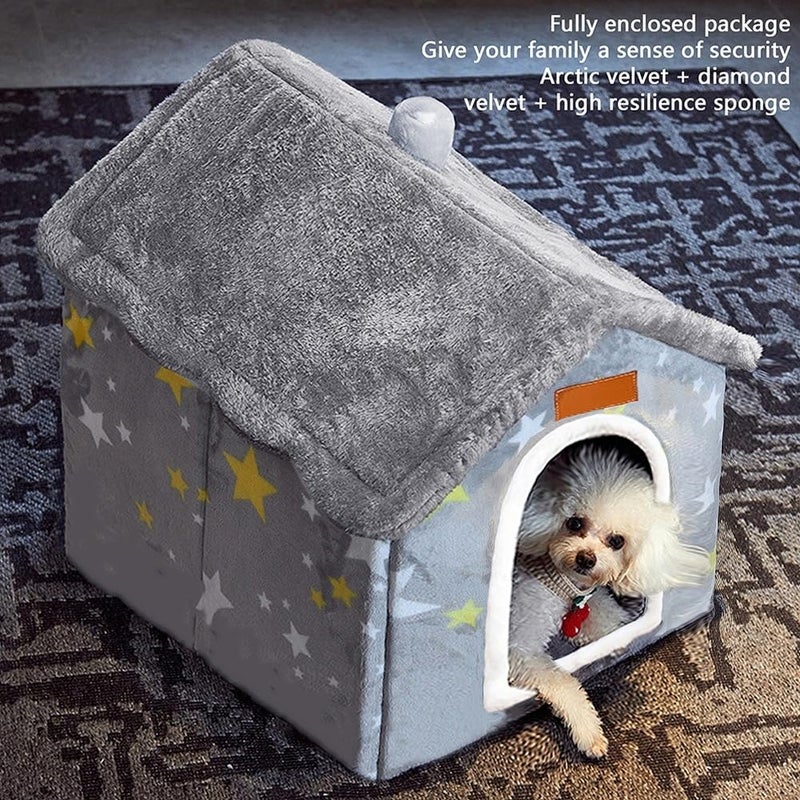 BXEBUI Dog House Indoor Memory Sponge, Foldable Dog House Kennel Bed Mat with Cushion for Small Medium Large Dogs Cats, Winter Warm Cat Nest Puppy Cave Sofa Pet Products (XL) - Image 5