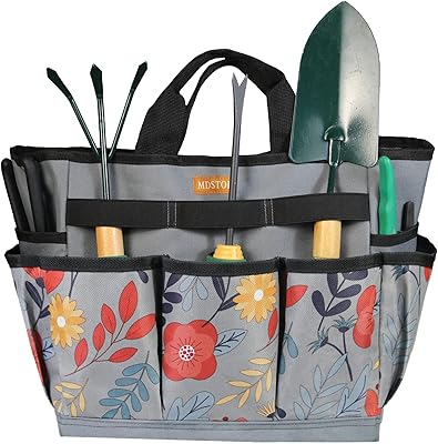 MDSTOP MDSTOP Garden Tool Bag, Garden Tool Kit Holder Home Organizer Storage Carrier, Oxford Garden Hand Tool Storage Tote  - Image 1