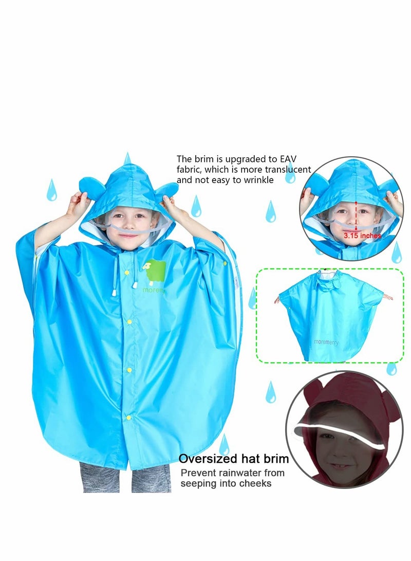 Generic Kids Rain Poncho, Cartoon Hooded Raincoat Jacket Lightweight Schoolbag Waterproof Hoodie Rain Coat Toddler Baby Boys Girls Rain Cape for Sports Riding Camping Traveling Outdoors  - Image 4