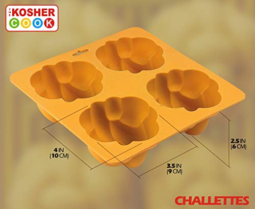 The Kosher Cook Silicone Braided Challah Mold  4 Small Challettes  Oval  Gold - Image 5