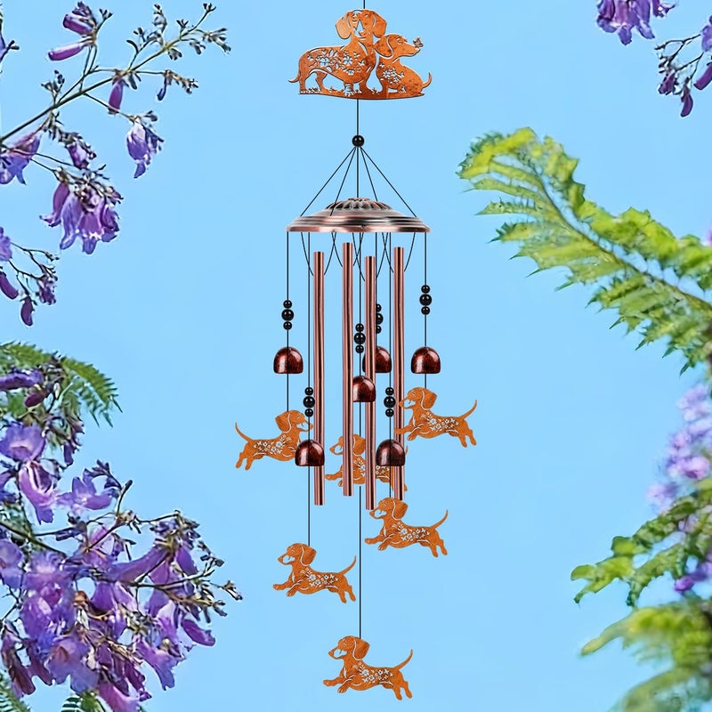 Riletese Dachshund Wind Chimes for Outside - Metal Windchimes Outdoors, Dachshund Gifts for Women/Men, Memorial/Birthday/Housewarming/Festival Gifts, Chimes for Garden Decor Patio Yard Outdoors - Image 2