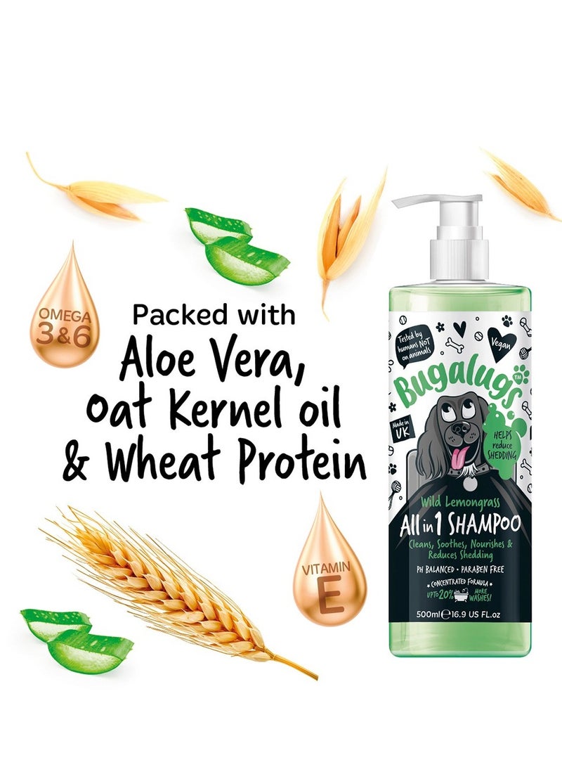 BUGALUGS All In 1 Wild Lemongrass Dog Shampoo 500ml (16.9 Fl Oz) - Image 4