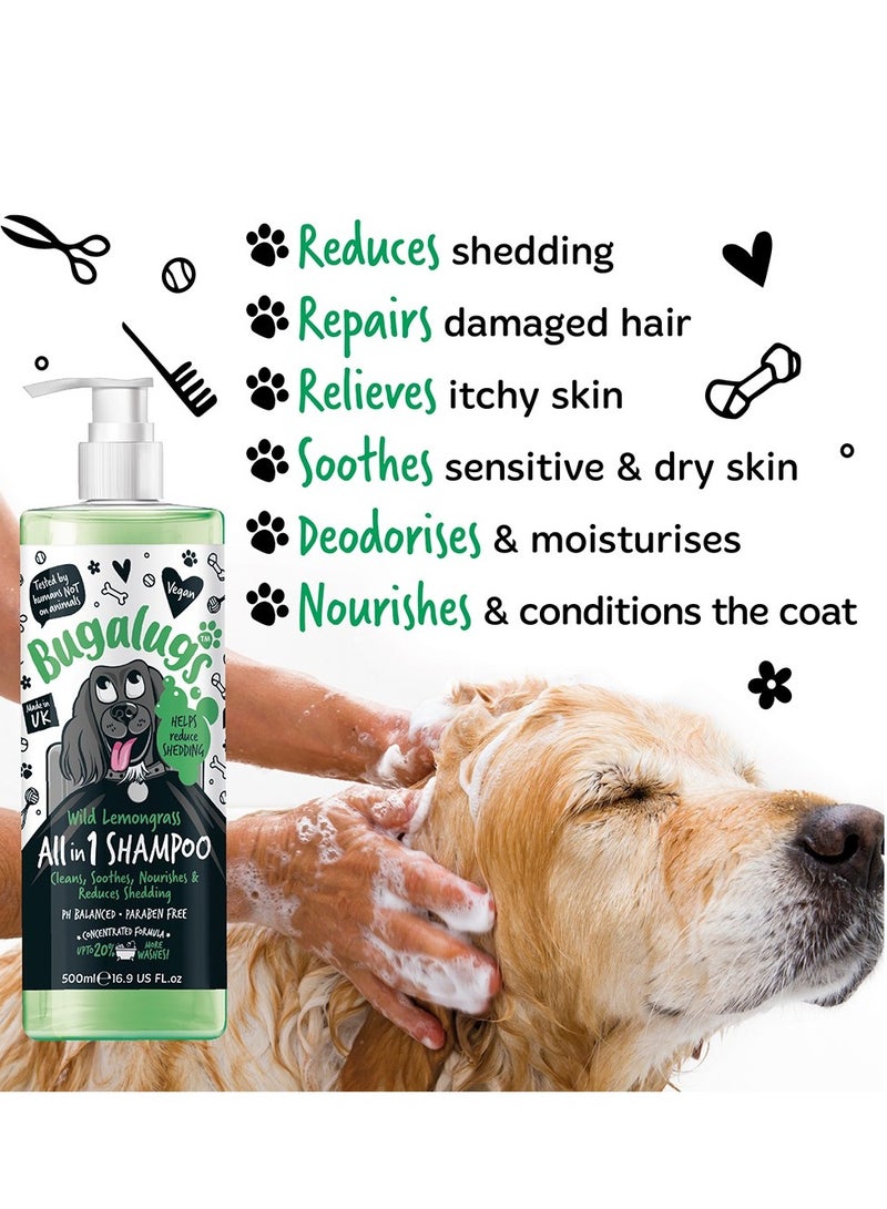 BUGALUGS All In 1 Wild Lemongrass Dog Shampoo 500ml (16.9 Fl Oz) - Image 3