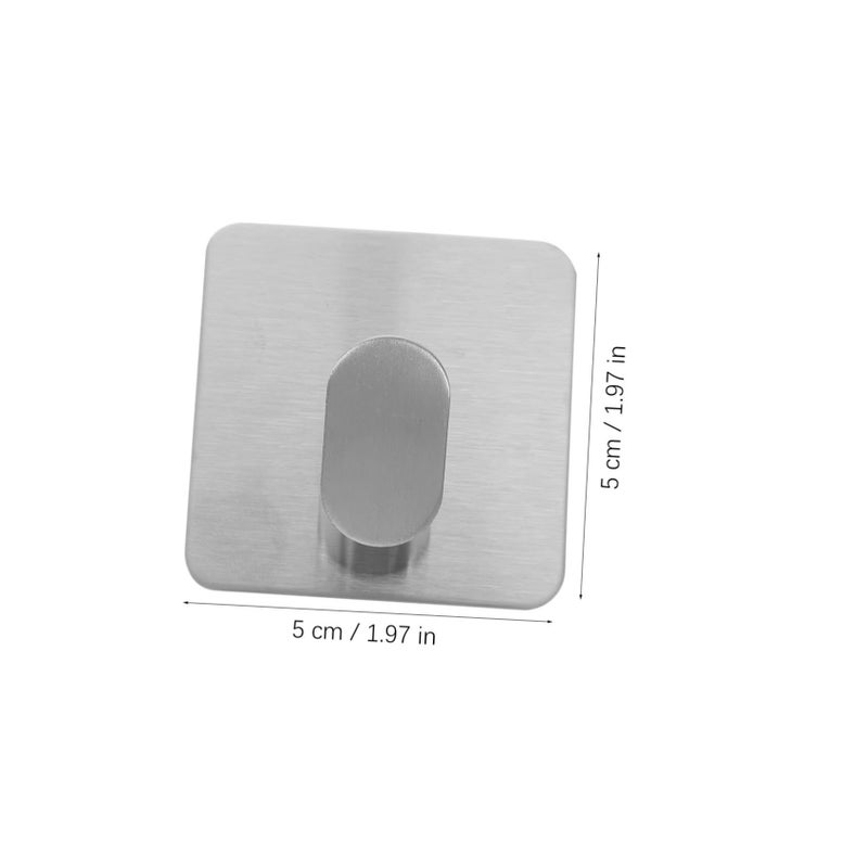 4Pcs Brushed Stainless Steel Self Adhesive Towel Hooks Wall Mounted for Bathroom Storage - Image 3