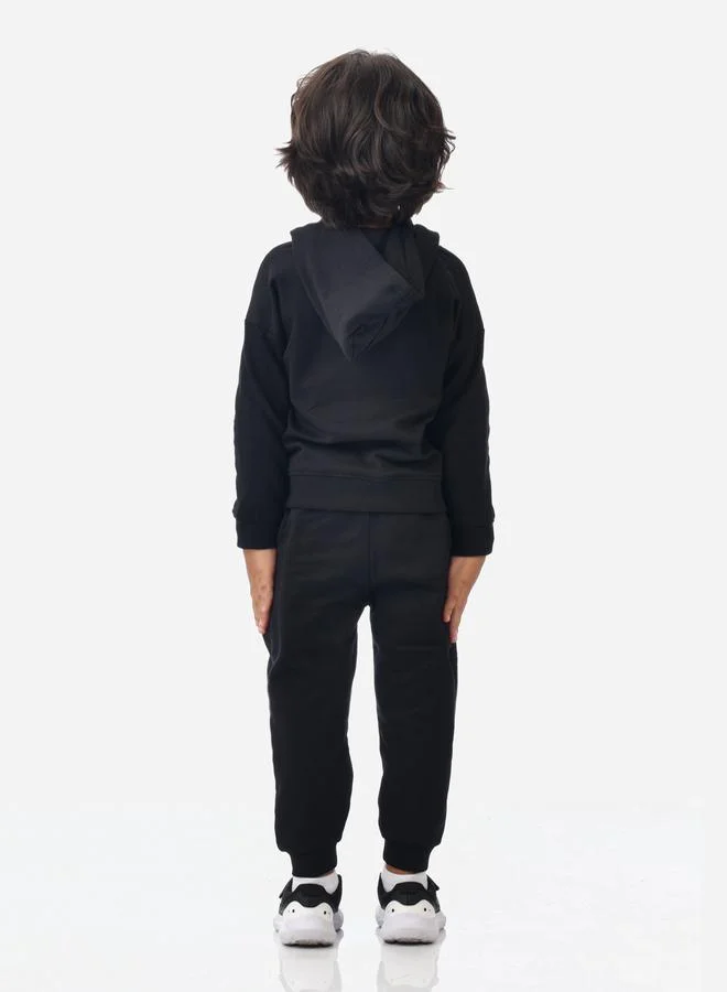 victor and jane Printed Full Zipper Hoodie & Joggers Set by Styli