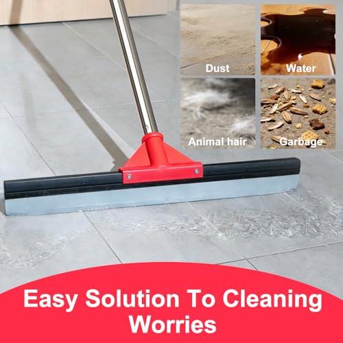 Conliwell 17" Heavy Duty Floor Squeegee with 40.8 Inch Long Handle, Suitable for Bathroom Tiles, Garage Concrete Floors, Shower Glass & Windows Cleaning - Image 5