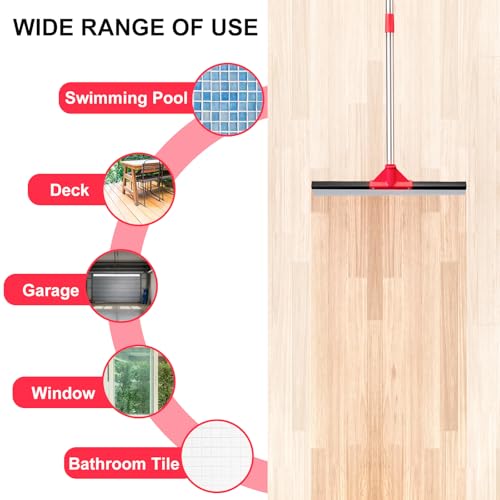 Conliwell 17" Heavy Duty Floor Squeegee with 40.8 Inch Long Handle, Suitable for Bathroom Tiles, Garage Concrete Floors, Shower Glass & Windows Cleaning - Image 4