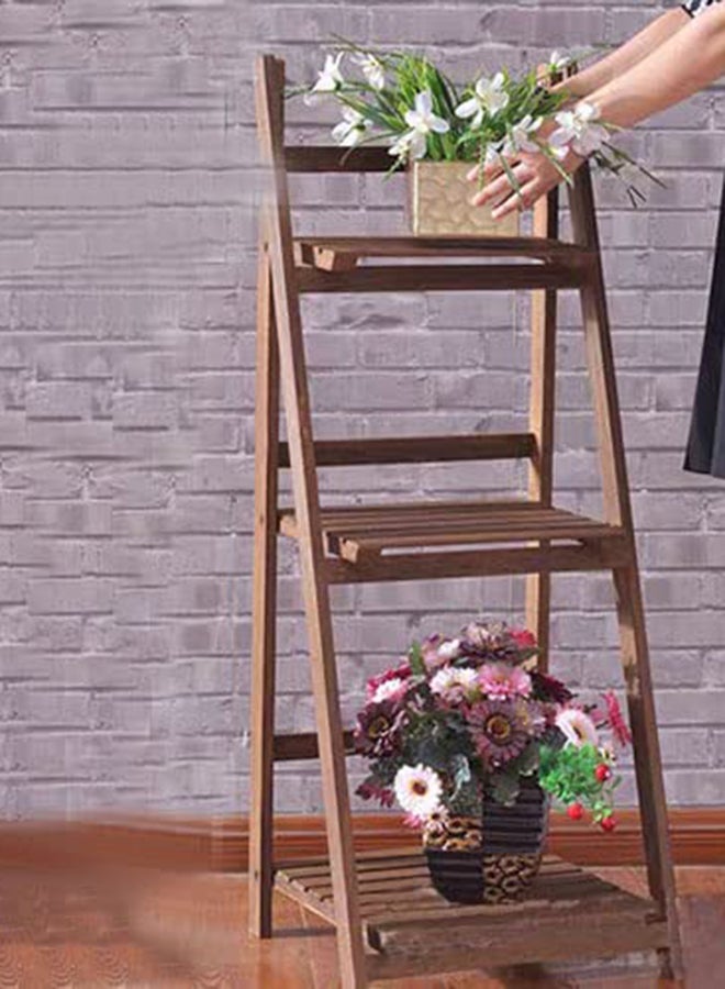 HOME TASTE Flower Stand Foldable Plant Shelf,Plant Stand,Indoor Flower Pot Holder,Flower Stand Ladder,Outdoor Folding A Frame Display Shelf Plant Stand Rack (3-Floor Stand) - Image 1