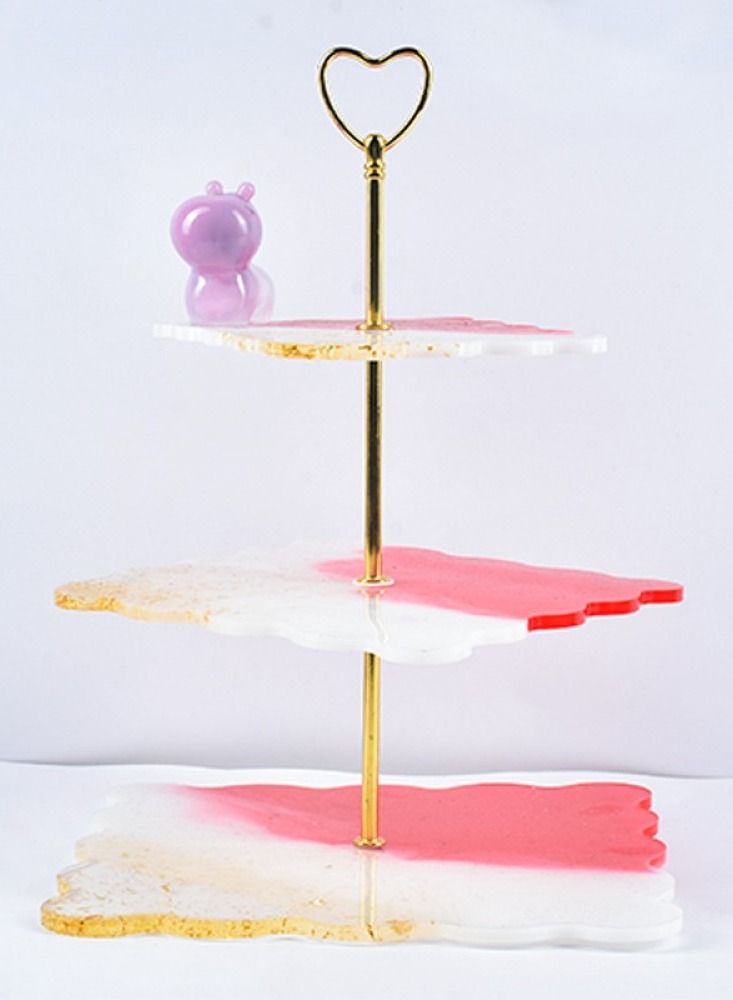 جرافيتي ريزن قوالب طبق تقديم ثلاثة طوابق DIY لصب الريزن - Image 3