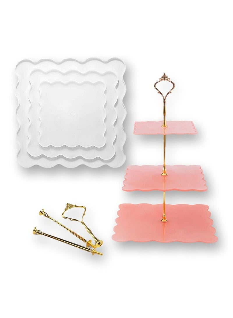 جرافيتي ريزن قوالب طبق تقديم ثلاثة طوابق DIY لصب الريزن - Image 1