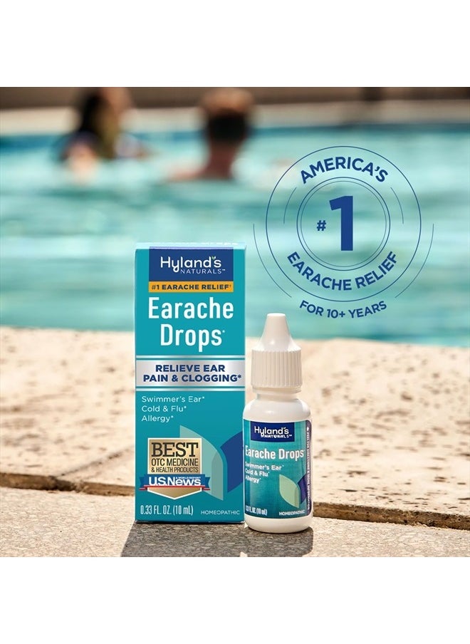 Hyland's - قطرات طبيعية لآلام الأذن، لتخفيف آلام أذن السباح، ونزلات البرد والإنفلونزا، وأعراض الحساسية، للأعمار من 4 سنوات فما فوق، ليلاً ونهارًا، 0.33 أونصة سائلة - Image 1