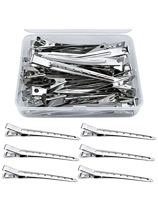 Tenalleys - 25 Pcs Metal Duck Bill Hair Clips Silver Single Prong Hair Clips Women Styling Hair Clips Alligator Curl Clips For Hair Coloring Bows Diy Hair Extensions Salon (3.5Inch) - Image 1
