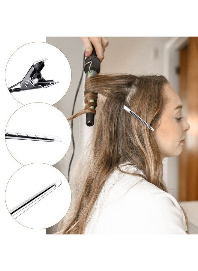 Tenalleys - 25 Pcs Metal Duck Bill Hair Clips Silver Single Prong Hair Clips Women Styling Hair Clips Alligator Curl Clips For Hair Coloring Bows Diy Hair Extensions Salon (3.5Inch) - Image 1
