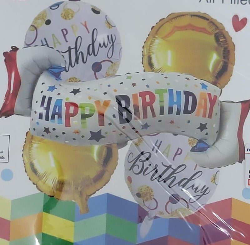مانجو عيد ميلاد سعيد بالون راية 16 بوصة مايلر احباط عيد ميلاد رسالة لزينة الأطفال والكبار - Image 2