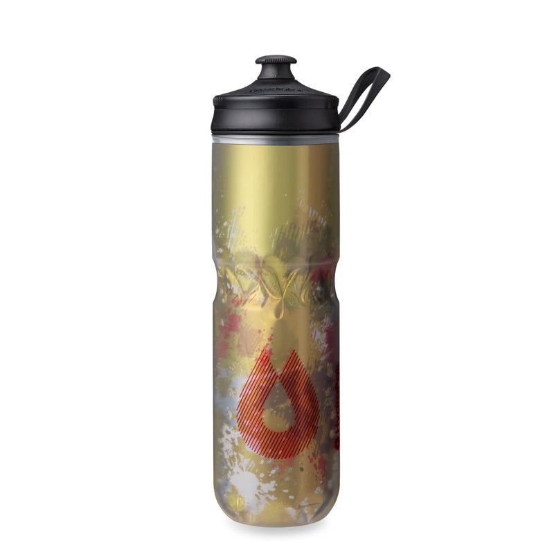 HydraPak Polar Bottle Polar Sport Insulated Water Bottle BPAFree Sport Bike Squeeze Bottle with Handle Splash Gold 700ml 24oz