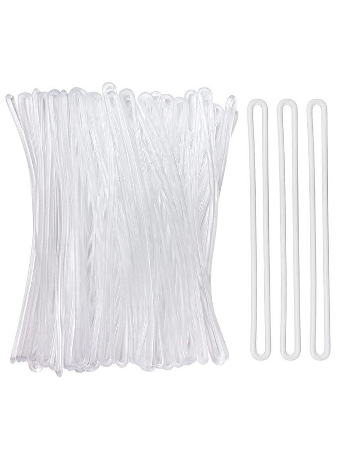 Kidultz Clear Transparent Silicone Luggage Loop/Straps/Band for Luggage Tag Holder, Keychains, etc… Non-Tearable & Elastic - 6 inch (100)