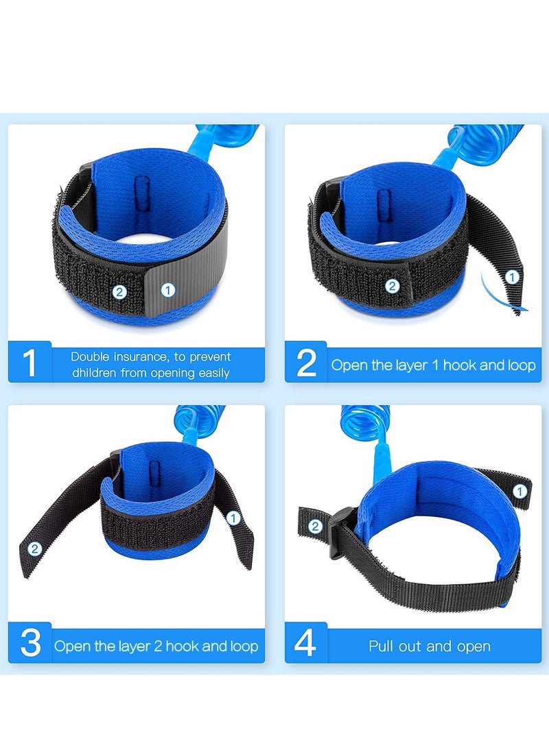 Anti Lost Wrist Link for Toddlers, Safety Toddler Leash, Child Leash, Wrist Leash for Babies and Kids, Children's Safety Wristband for Outdoor, Family Travel(8.2ft/2.5m,Blue) - Image 4