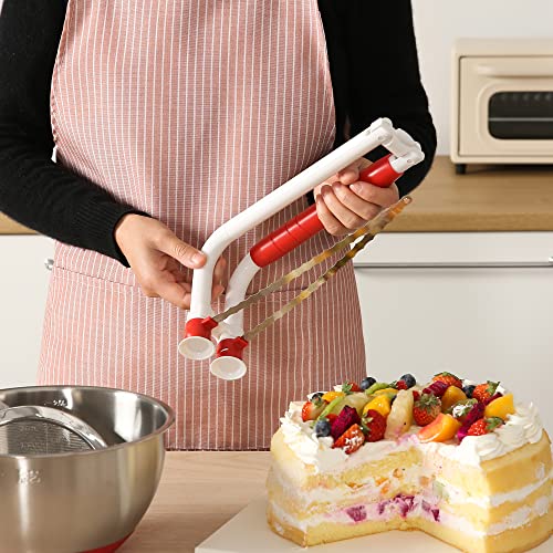 WiuCYS XL Adjustable Cake Layer Cutter Leveler Slicer for 6-16 Inch Large Layer Cakes, Stratification Auxiliary Leveling Baking Tool, Bread Slicer, Toast Cutter, Stainless Steel Food Saw - Image 5