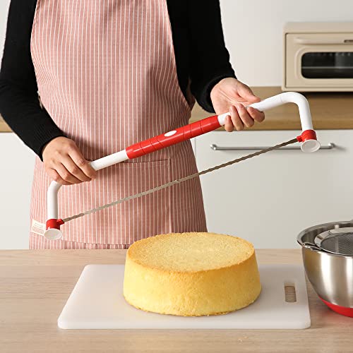 WiuCYS XL Adjustable Cake Layer Cutter Leveler Slicer for 6-16 Inch Large Layer Cakes, Stratification Auxiliary Leveling Baking Tool, Bread Slicer, Toast Cutter, Stainless Steel Food Saw - Image 2