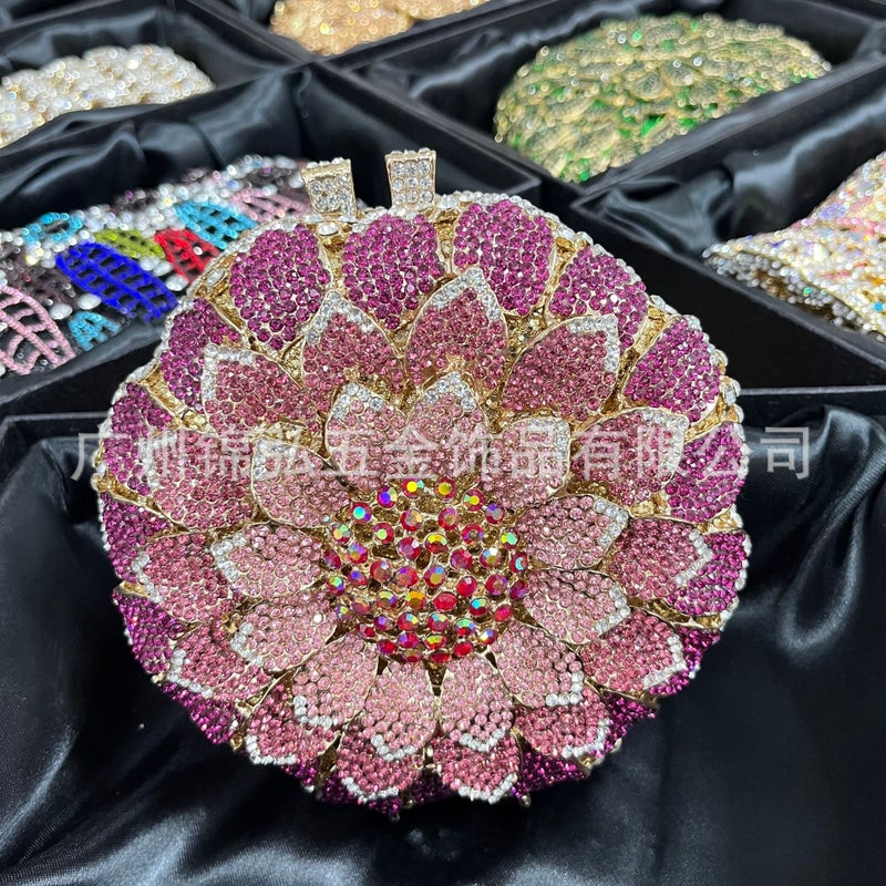 Middle East Africa Southeast Asia Women'S Crystal Diamond Evening Bag Small Satchel Shoulder Bag Alloy Electroplating Environmental Protection Material - Image 4