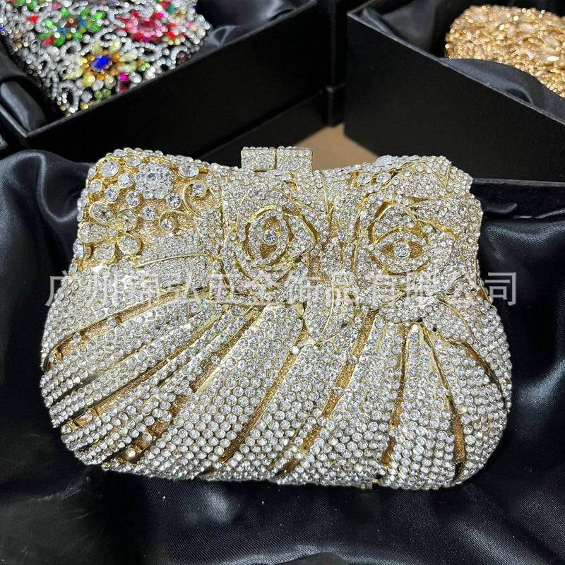 Middle East Africa Southeast Asia Women'S Crystal Diamond Evening Bag Small Satchel Shoulder Bag Alloy Electroplating Environmental Protection Material - Image 5