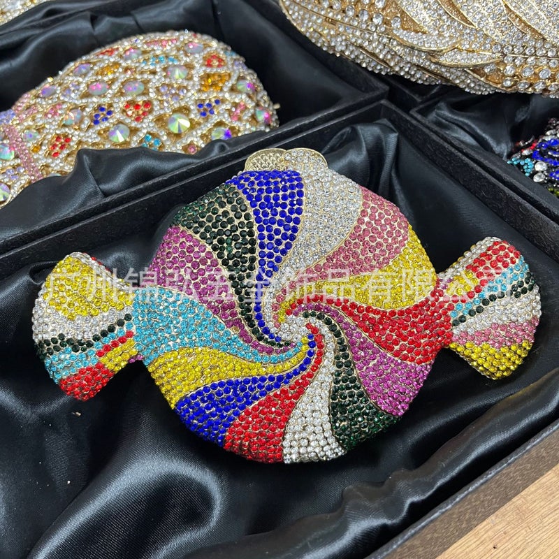Middle East Africa Southeast Asia Women'S Crystal Diamond Evening Bag Small Satchel Shoulder Bag Alloy Electroplating Environmental Protection Material - Image 1