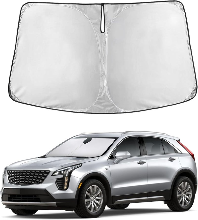 EcoNour Windshield Sunshade for Cadillac XT4 2019-2021 2022 2023, Sun Visor for Front Windshield & Window Sun Shade Cover, UV Heat Blocker & Protector, Car Accessories - Image 1