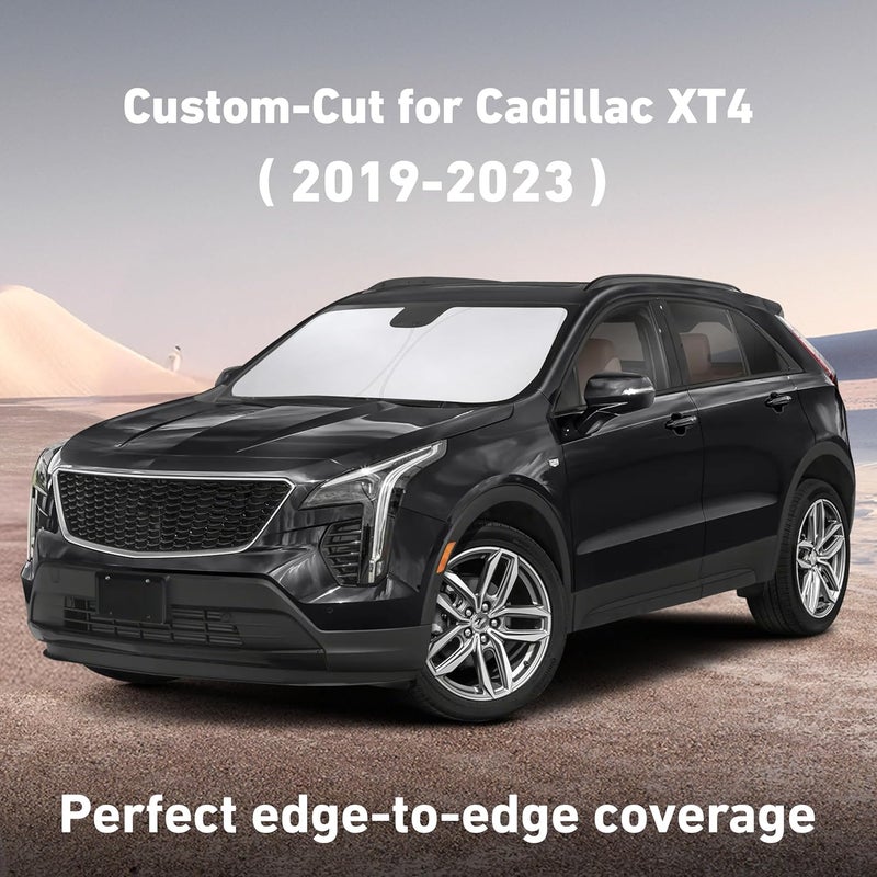 EcoNour Windshield Sunshade for Cadillac XT4 2019-2021 2022 2023, Sun Visor for Front Windshield & Window Sun Shade Cover, UV Heat Blocker & Protector, Car Accessories - Image 2
