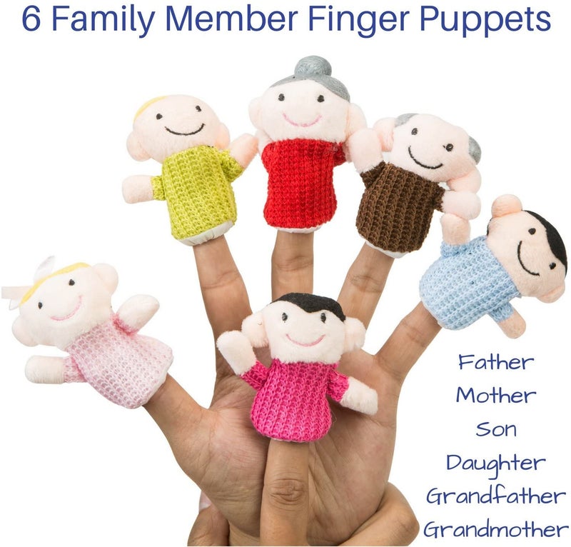 BETTERLINE 20 Finger Puppets and Finger Family Song Button  6 Family Member and 14 Animal Finger Puppets Plush Toys Set - Great for Storytelling  Role-Playing  Teaching  Easter Eggs and Fun - Image 5