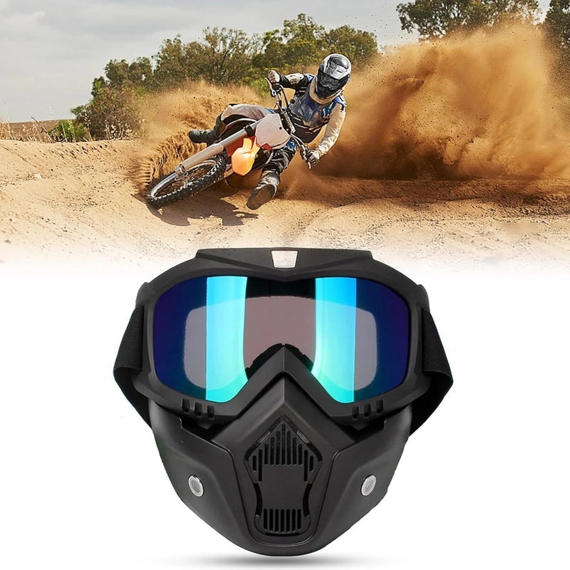 KRYLAR-Full Face Goggle Mask, HD Clear Windproof Anti-Sand Protective Welding Eyewear, Multi-Functional With Breathable Mask, Plastic Material, Adjustable Strap For Outdoor Activities(black) - Image 3