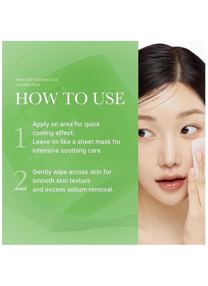 Medicube medicube Exosome CICA Tea Tree Calming Toner Pads for Sensitive Skin with Centella Asiatica Help Reduce Redness & breakouts. Low-irritating & Hydrating Daily Care, Korean Skincare, Vegan (100 Pads)  - Image 3