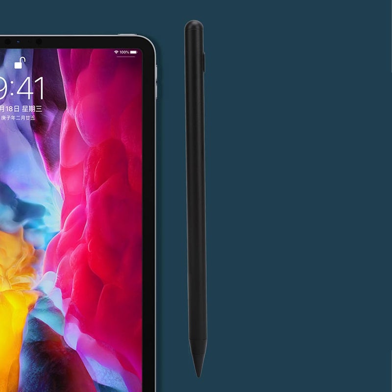 قلم ستايلس نشط للوحي iOS، قلم ستايلس مغناطيسي مع رفض راحة اليد وحساسية الميل، رأس POM دقيق 1.5 مم للرسم والملاحظات والتصميم، متوافق (أسود) - Image 4