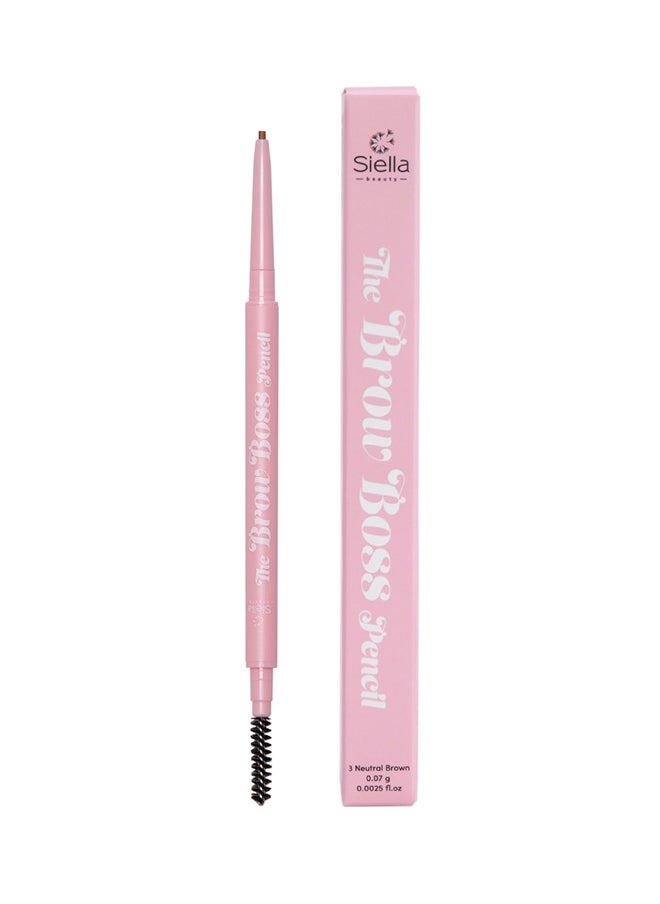 Siella Beauty The Brow Boss Waterproof Eyebrow Pencil For Drawing Fine Lines To Give Natural Look Which Lasts For Upto 16 hours Pencil Neutral Brown  - Image 1