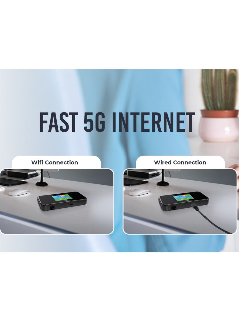 porodo Portable 5G Router High-Speed /Connect Up To 16 Devices /40M Signal Distance / Fast and Secure Internet Connectivity On the Go for Office and Home - Black  - Image 4