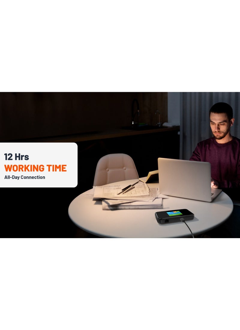porodo - Portable 5G Router High-Speed /Connect Up To 16 Devices /40M Signal Distance / Fast and Secure Internet Connectivity On the Go for Office and Home - Black - Image 1
