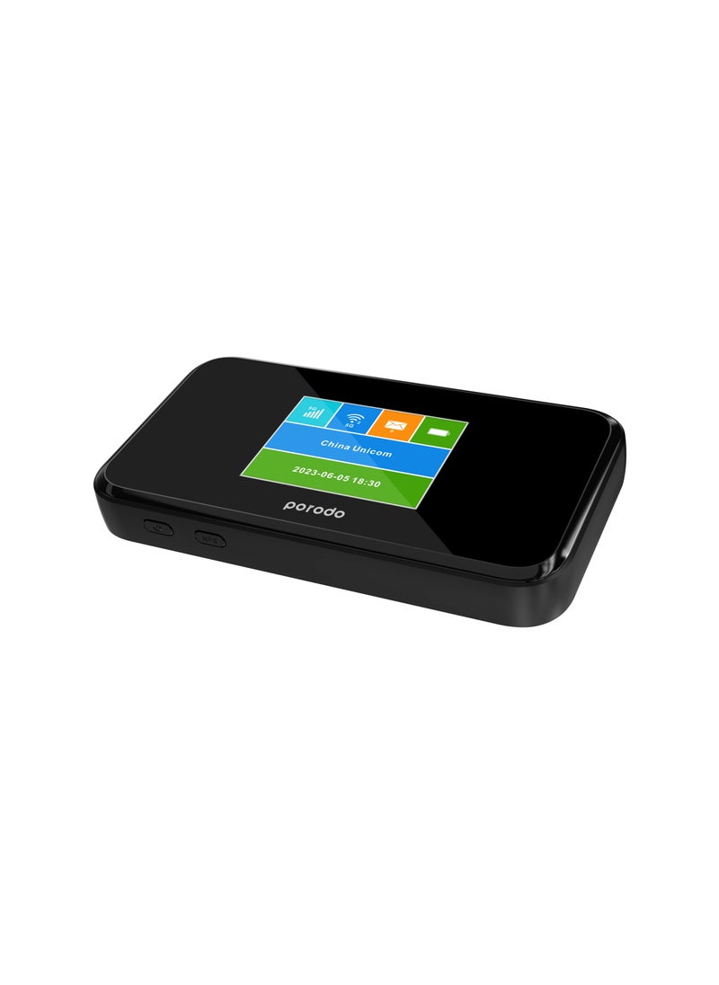 porodo - Portable 5G Router High-Speed /Connect Up To 16 Devices /40M Signal Distance / Fast and Secure Internet Connectivity On the Go for Office and Home - Black - Image 1