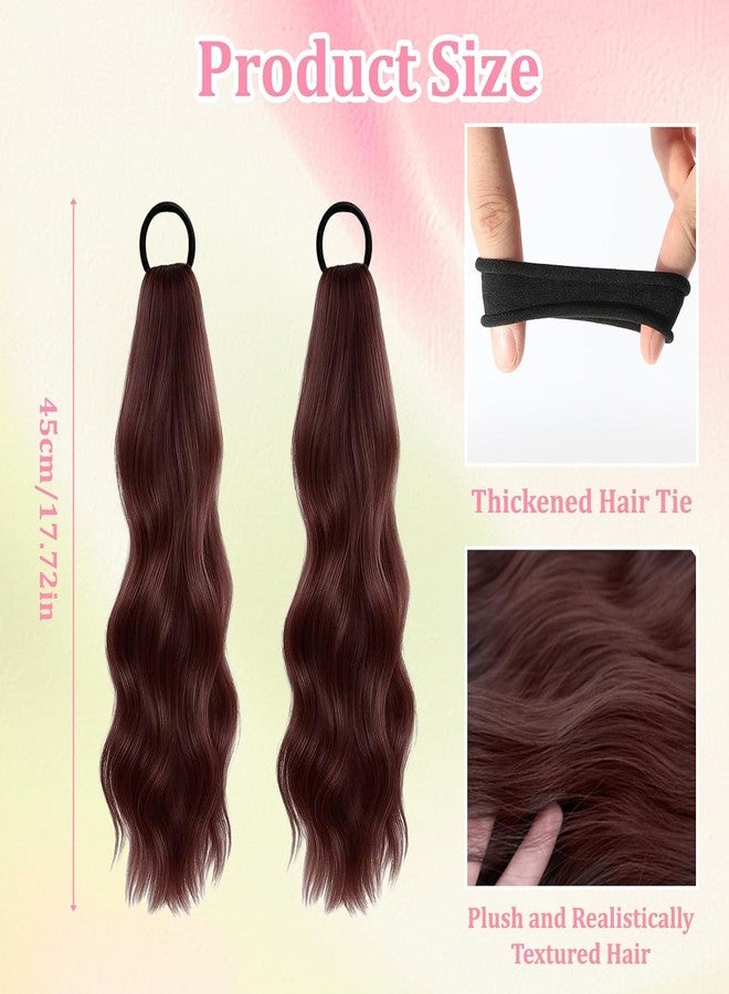 Vihaanta 2 Pcs Wavy Ponytail Extensions, Ponytail Hair Extension, Clip in Hair Extensions for Women, Perfect for Daily Hairstyle and Special Occasions (Dark brown) - Image 2