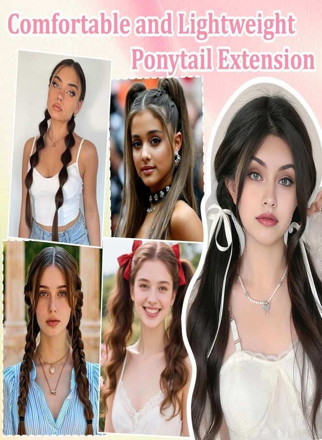 Vihaanta 2 Pcs Wavy Ponytail Extensions, Ponytail Hair Extension, Clip in Hair Extensions for Women, Perfect for Daily Hairstyle and Special Occasions (Dark brown) - Image 5