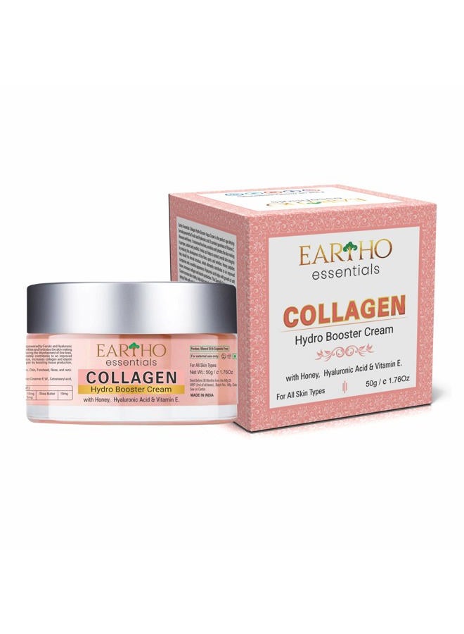 EARTHO essentials Ayurvedic Collagen Hydro Booster Cream with Hyaluronic Acid, Honey and Vit-E, 50 Grams - Image 1