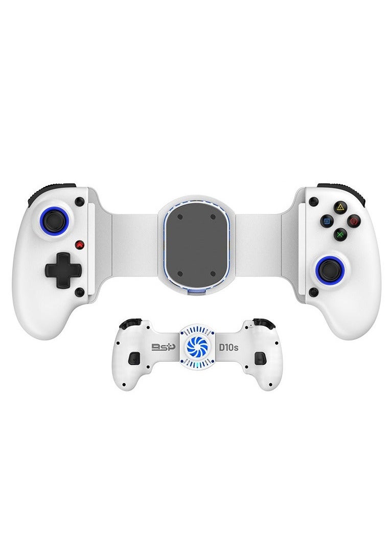 D10s Extendable Cooling Gaming Controller Delta for PS4, Android, iOS, Tablets, Switch, Xbox Streaming Controller (White)