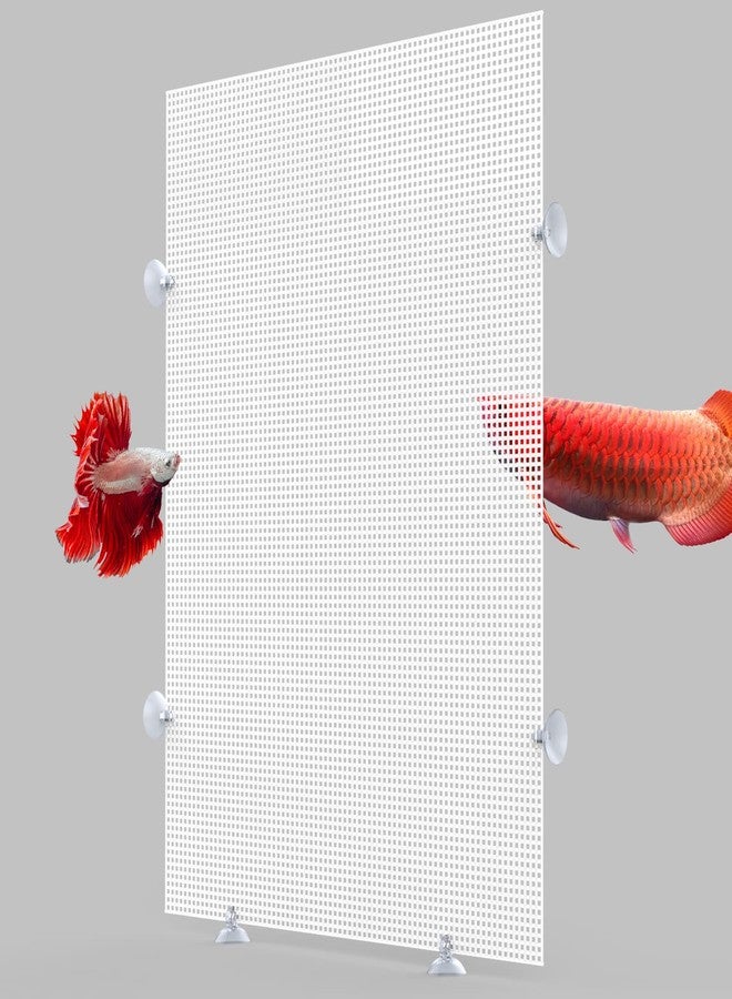 KeaJuidy 2 Pack Fish Tank Divider with Suction Cup, Aquarium Divider Plastic Cuttable Grid Plate for Juvenile Fish Separator DIY Designed Clear Easy to Bent Cut and Assemble, 13x17.3in - Image 1